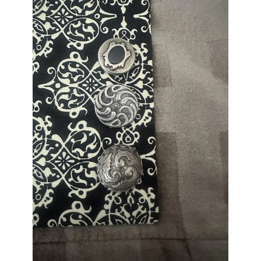 Black Damask Fabric Magnetic Bulletin Board 3‎ Magnets Victorian Style Boho Chic